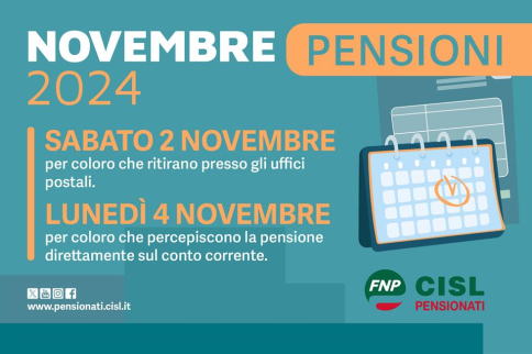 Pensioni novembre 2024, il calendario dei pagamenti